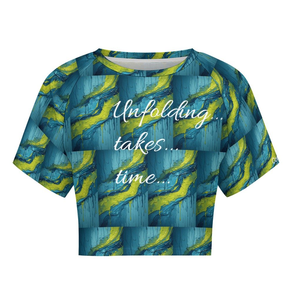 The "Unfolding...takes...time..." Companion Cropped Tee - Image 2