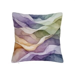 Large 26‑inch plush grief‑support cushion cover with soft, calming artwork and a printed QR code linking to soothing audio tracks.